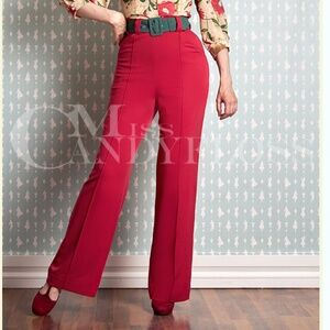 NWT miss candyfloss Melissa-rose red high waisted pants medium